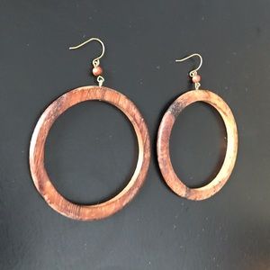 Wooden hoop earrings